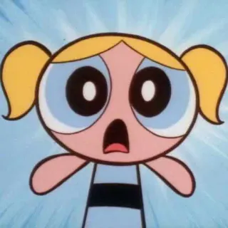 😳 Bubbles Powerpuff Girls Cartone animato, Scioccato, Lolly, Le Superchicche, Espressione telegram sticker