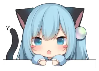 😮 アニメ, 猫耳, かわいい, 可愛い, ちび telegram sticker