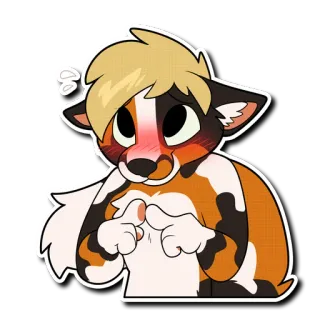 😳 furry, animal, mignon, dessin animé, rougir, gêné telegram sticker