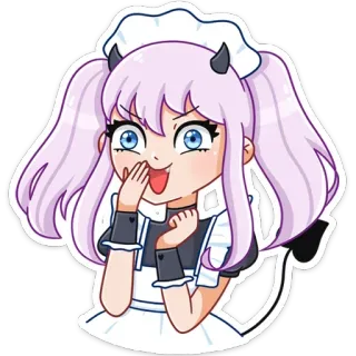 😝 Anime, Maid, Teufel, Süß, Manga, Charakter, Sticker telegram sticker