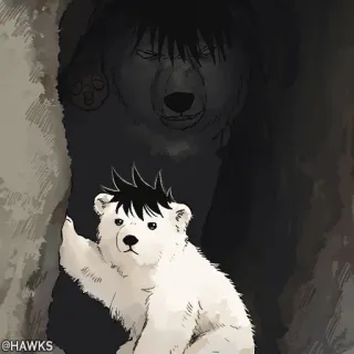 🖤 orso, animale, cartone animato, personaggio, illustrazione, carino, disegno whatsapp sticker