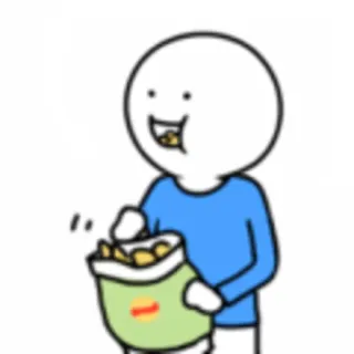 🌽 cartoon, eating, snack, chips, food whatsapp sticker