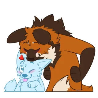 😙 Cartone animato, Animale, Cane, Carino, Peloso, Abbraccio, Amore telegram sticker