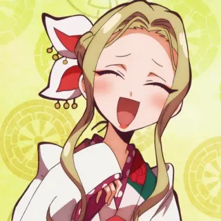 🦊 Anime, Personagem, Mulher, Sorriso, Bonito, Retrato telegram sticker