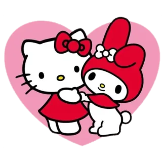 🥰 Hello Kitty hello kitty, my melody, cute, heart, kawaii, sanrio telegram sticker