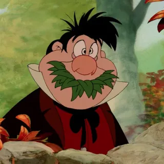 🥀 King of Hearts Alice in Wonderland king of hearts, alice in wonderland, disney, cartoon character, leaves, royalty telegram sticker