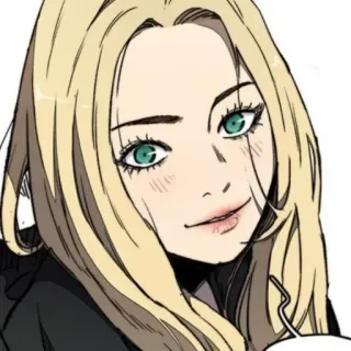 🕸 Dibujos animados, Rubia, Mujer, Retrato, Chica, Anime telegram sticker