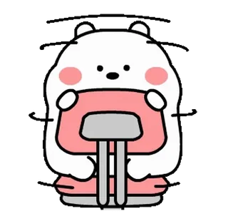🌪 可爱, 卡哇伊, 熊, 卡通, 动画, 运动, 健身, 锻炼 telegram sticker