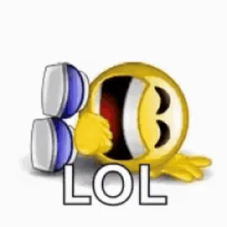😂 LOL lol, emoji, buźka, śmiech, slang internetowy whatsapp sticker