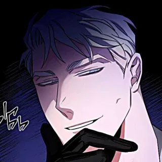 🍾 anime, smirk, man, gloves, sinister telegram sticker