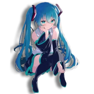 🤔 Hatsune Miku Anime, Manga, Vocaloid, Hatsune Miku, Lindo, Chica telegram sticker