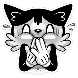🤢 cartoon cat, offensive gesture, animal, meme, humor telegram sticker