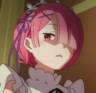 ☁️ Ram Re:Zero − Starting Life in Another World Anime, Ram, Re Zero, Waifu, Maid, Rambut pink telegram sticker