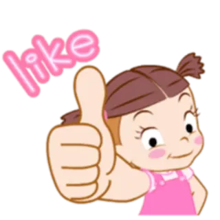 👍 like me gusta, pulgar arriba, positivo, lindo, chica whatsapp sticker