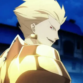 ✨ Gilgamesh Fate anime, złoty, arogancki, potężny, król telegram sticker