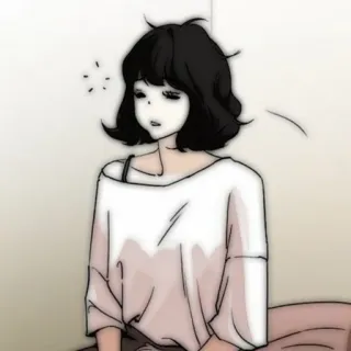 😴 Anime, Mädchen, Süß, Müde, Traurig, Kawaii, Manga telegram sticker