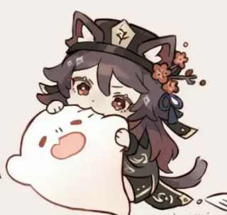 😋 Hu Tao Genshin Impact Anime, Spiel, Niedlich, Geist, Chibi whatsapp sticker
