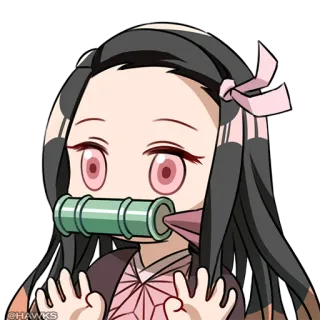 😶 Nezuko Kamado Demon Slayer Nezuko Kamado, Demon Slayer, Anime, Manga, Süß, Aufkleber, Chibi whatsapp sticker