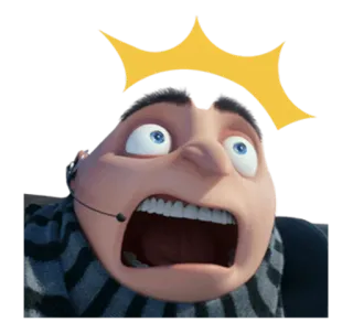 😱 Gru Despicable Me cartoon, expression, shocked, meme telegram sticker