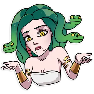 🤷 Medusa Medusa, Griechische Mythologie, Mythologie, Monster, Schlangen, Frau telegram sticker