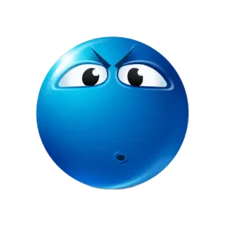 😯 bravo, emoji, azul, rosto, expressão whatsapp sticker