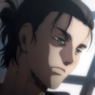 ⚔️ Eren Yeager Attack on Titan Anime, Eren Yeager, Ataque dos Titãs, Triste, Sério telegram sticker