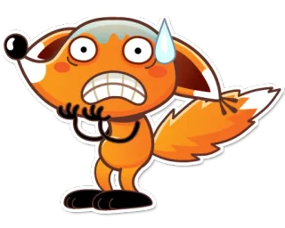 😰 renard, dessin animé, effrayé, nerveux, anxieux, sueur, expression, animal telegram sticker