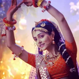 💃 mulher, indiana, tradicional, dançarina, joias, Radha, hindu, cultura telegram sticker