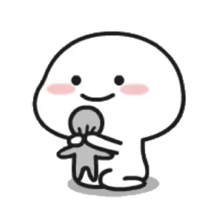 😠 carino, kawaii, adorabile, cartone animato, personaggio, abbraccio telegram sticker