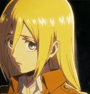 ♠️ Krista Lenz Attack on Titan อนิเมะ, ตัวละคร, คริสต้า เลนซ์, ผ่าพิภพไททัน, การ์ตูน, ผมบลอนด์, ภาพเหมือน telegram sticker
