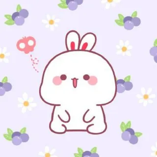 🍼 conejo, lindo, dibujos animados, conejo, animal, kawaii telegram sticker