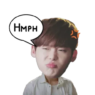 😖 HMPH en colère, agacé, visage, expression, dessin animé telegram sticker