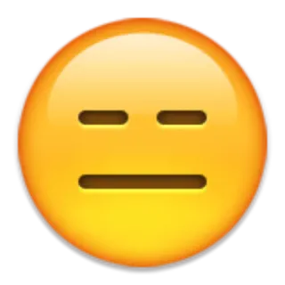 😑 Эмодзи, Бесстрастный, Нейтральный, Лицо, Желтый telegram sticker