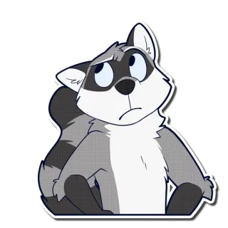 🙄 енот, животное, мультфильм, грустный, пушистый, милый whatsapp sticker