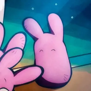🇯🇪 pink, bunny, cute, cartoon, animal, kawaii telegram sticker