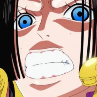 😡 Boa Hancock One Piece Anime, Bravo/a, Personagem, Mulher telegram sticker