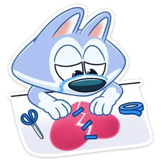 😭 грусть, разбитое сердце, мультфильм, персонаж, ремонт, плачущий telegram sticker