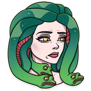 ☹ Medusa Mythologie, Griechische Mythologie, Medusa, Schlange, Monster telegram sticker