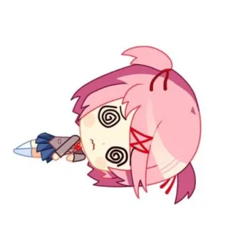 😵 Natsuki Doki Doki Literature Club! Anime, Doki Doki Literature Club, Natsuki, Manga, Sticker, Dessin animé whatsapp sticker