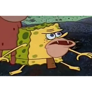 😟 Spongebob Spongebob, Uomo delle caverne, Cartone animato, Divertente, Nickelodeon, Spongebob Squarepants telegram sticker