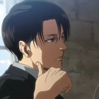 ☁️ Levi Ackerman Attack on Titan anime, attack on titan, levi ackerman, character, animation telegram sticker