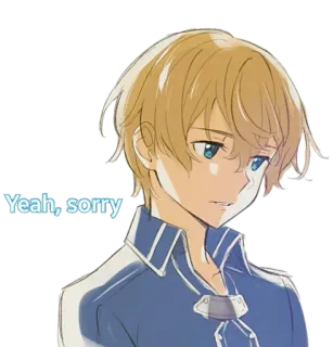 😍 Yeah, sorry Anime, Figur, Entschuldigung, Verzeihung whatsapp sticker