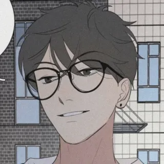 💱 Kreskówka, Anime, Męski, Okulary, Postać, Mężczyzna telegram sticker