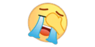 😭 emoji, crying, sad, tears, facepalm, yellow, emotional telegram sticker