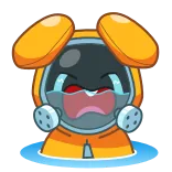 😭 płacz, królik, smutny, robot, łzy, maskotka telegram sticker