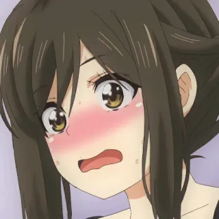 😅 anime, girl, blush, expression, cute, cartoon telegram sticker
