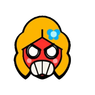 😡 โกรธ, หน้า, การ์ตูน, ผู้หญิง, สีแดง, สีบลอนด์ telegram sticker