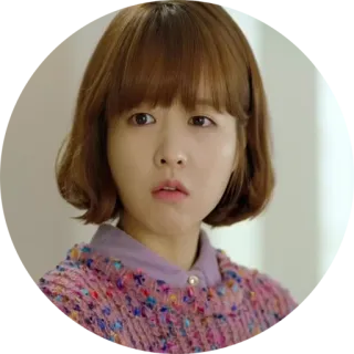 😦 mujer, coreana, asiática, actriz, cara, retrato, expresión, peinado telegram sticker