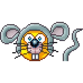 🐭 chuột, hoạt hình, động vật, pixel art, gặm nhấm whatsapp sticker