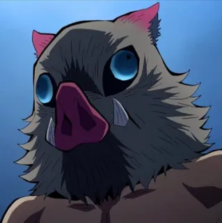 👺 Inosuke Hashibira Demon Slayer Anime, Inosuke, Demon Slayer, Masque de sanglier, Manga telegram sticker